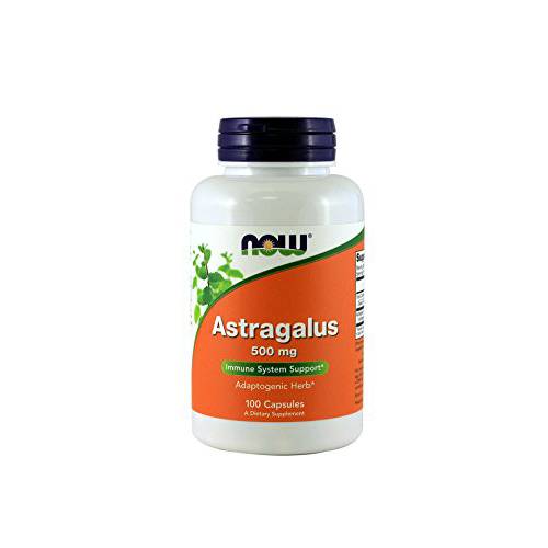 NOW Astragalus 500mg, 100 Capsules (Pack of 4)