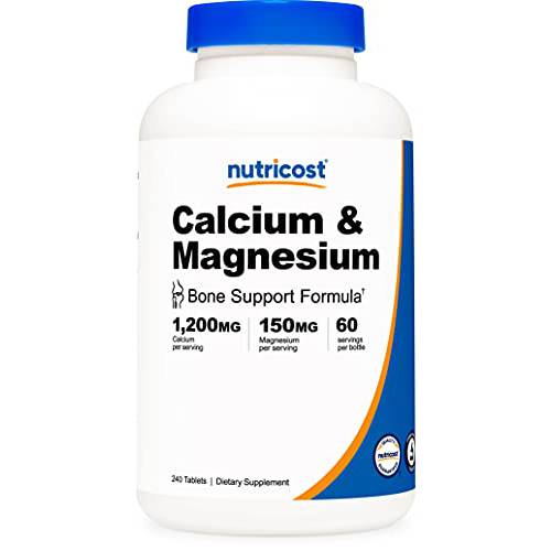 Nutricost Calcium & Magnesium Carbonate 240 Tablets, 1200mg of Ca & 150mg of Mg per Serving, 60 Servings- Gluten Free, Non-GMO