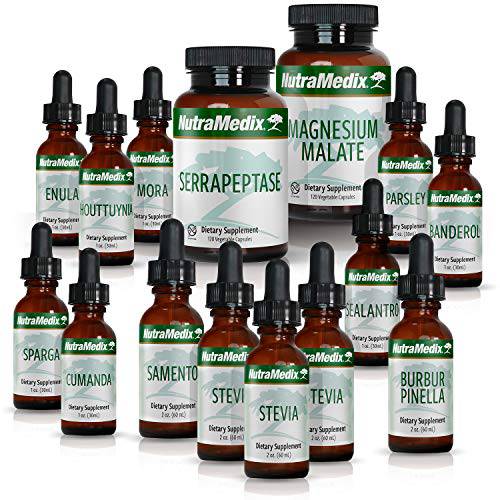 NutraMedix Cowden Support Program Month 5 - Bioavailable Herbal Detox Protocol for Including Banderol, Burbur-Pinella, Samento Cat’s Claw Tincture, Magnesium, Serrapeptase & More (15 Piece Set)