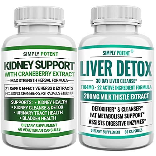 Kidney Support & Liver Detox and Support Supplement Bundle