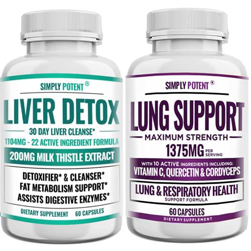Liver Detox & Support Supplement + Lung Support Supplement Bundle