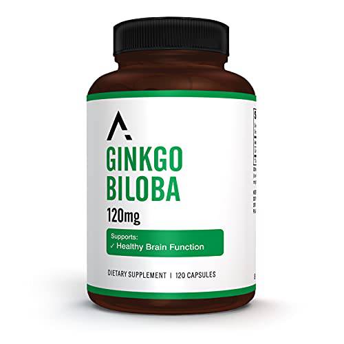 Ascendant Nutrition Ginkgo Biloba Herbal Supplements | Supports Brain Function and Sharpens Memory | Boosts Cognitive Speed | 120mg | 120 Capsules | Gluten-Free Ginkgo Biloba Leaf Extract | Non-GMO