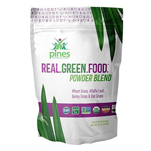 PINES Real.Green.Food. Organic Superfoods Powder Blend, 8 Ounce | Made with Organic Whole Foods, Non-GMO and Sustainable