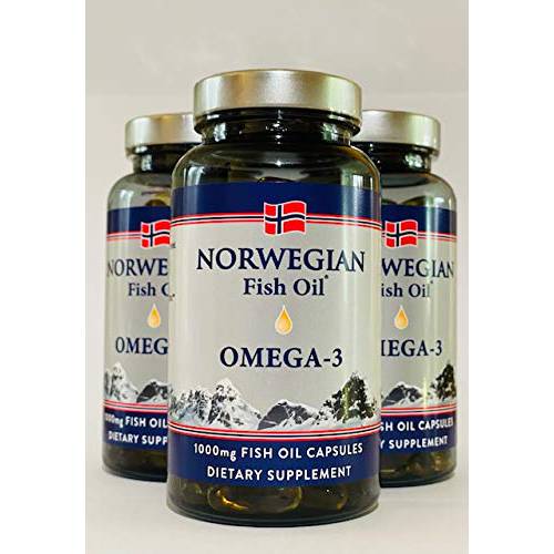 NORWEGIAN FISH OIL Supplement 1000mg – 90 Fish Oil Small Capsules, Comprises of EPA DHA, Promotes Health and Wellness