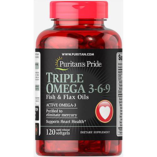 Puritan’s Pride Triple Omega 3-6-9 Fish & Flax Oils