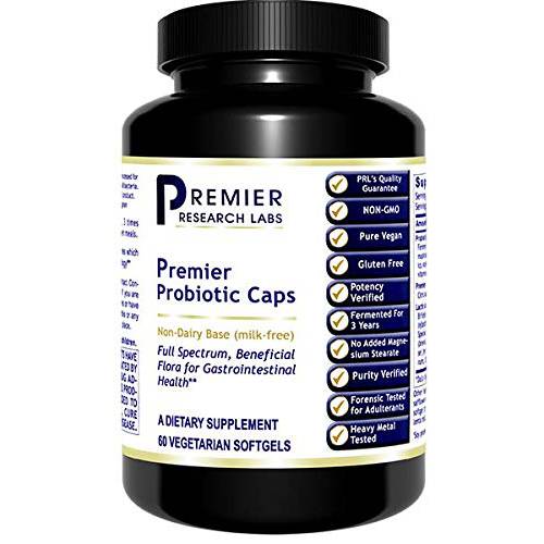 Premier Research Labs Probiotic Caps - Supports Healthy Intestinal & Gastrointestinal Health - Features 12 Different Viable Strains - Gluten Free & Non GMO - 60 Vegetarian Softgels