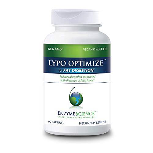 Enzyme Science™ Lypo Optimize™, 90 Capsules – All Natural Enzyme Supplement – Digestive Enzyme Support for Gallbladder, Pancreas, and Liver – Fat Digestion – Vegan and Kosher
