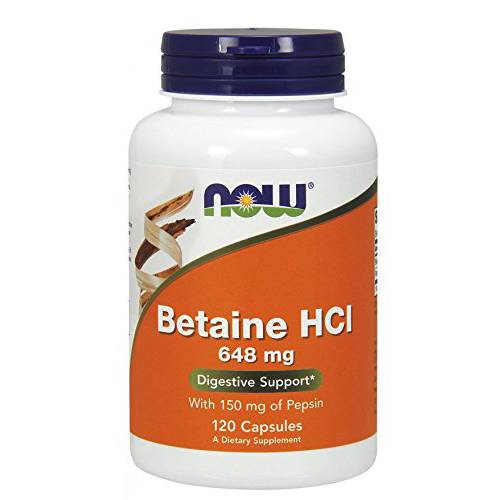 Now Foods Betaine HCl, 648 mg , 120 Capsules (Pack of 5)
