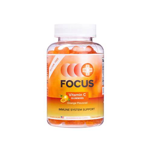Focus Vitamin C Gummies | Orange Flavored Gummies | Immune Support | Antioxidant | Daily Dietary Supplement | Gummy Vitamin | 90 Ct, 45 Day Supply