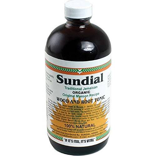 Sundial Traditional Jamaican Organic Wood & Root Herbal Tea [Pack of 2 - Maroon - 16 oz.]