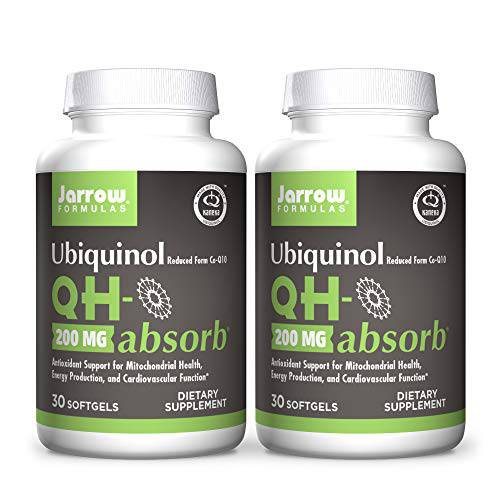 Jarrow Formulas QH-Absorb 200 mg - 30 Softgels, Pack of 2 - Active Antioxidant Form of Co-Q10 - High Absorption - Supports Mitochondrial Energy Production & Cardiovascular Health - 60 Total Servings