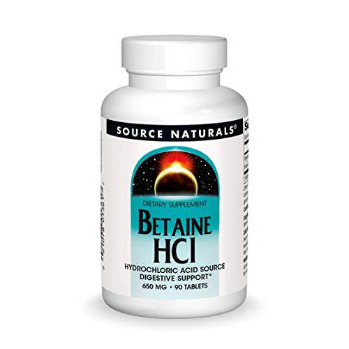 Betaine HCL 650mg Source Naturals, Inc. 90 Tabs