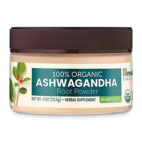 Himalaya Organic Ashwagandha Powder, Adaptogenic Superfood for Protein Shakes & Smoothies, 4 oz, 45 Day Supply