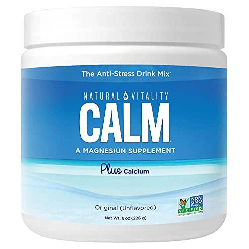 Natural Vitality Calm Magnesium Powder Plus Calcium, Unflavored, 8 Ounces (Package May Vary)