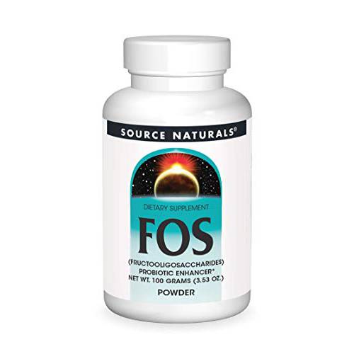 Source Naturals FOS POWDER Dietary Supplement, Fructooligosaccharides Probiotic Enhancer - 100 Grams
