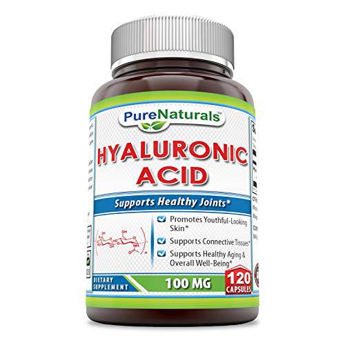 Pure Naturals Hyaluronic Acid, 100 mg, 120 Capsules