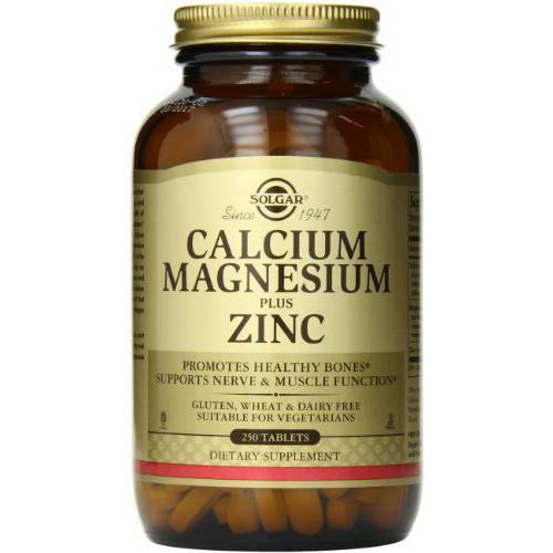 Solgar Calcium Magnesium Plus Zinc Tablets, 250 Count (Pack of 3)