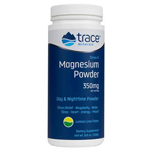 Trace Minerals Research Stress-X Magnesium Powder, 8.8 Ounce, Lemon Lime Flavor