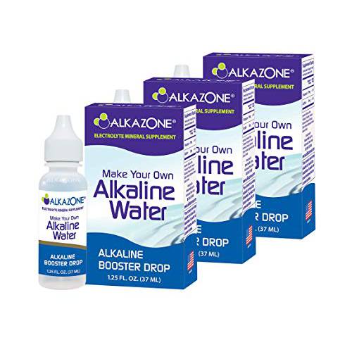 Alkazone Make Your Own Alkaline Water | 1 Pack Makes 20 Gallon of Alkaline Water | Alkaline Booster | 3 Pack 1.25 Oz |