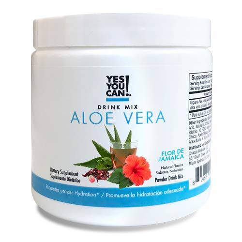 Yes You Can Aloe Vera Drink Mix - Energy Drink Powder, Organic Super Greens Powder from Aloe Vera Plant - Aloe Vera Juice Organic - Greens and Superfoods, Super Greens - Made in The USA (Hibiscus)