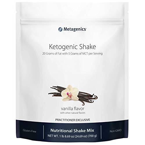 Metagenics Ketogenic Shake – 20 Grams of Fat with 18 grams of protein and 5 Grams of MCT per serving - Vanilla flavor, 14 servings
