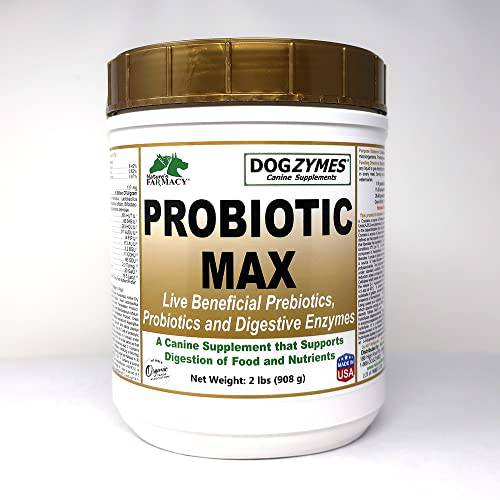 Dogzymes Probiotic Max -10 Billion CFU’s Probiotics, Prebiotics, Digestive Enzymes (2 Pound)