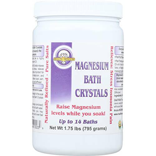 HEALTH AND WISDOM Magnesium Bath Crystal 14 Baths, 28 OZ