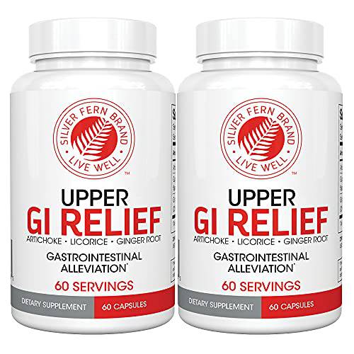 GI Relief - Natural Herbal Supplement - Reduce Gastrointestinal Discomfort, Acid Indigestion, Heartburn & More… (2 Bottle - 120 Capsules - 60 Day Supply)