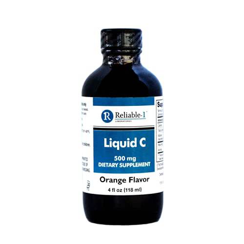 Liquid Vitamin C for Adults by Reliable 1 Laboratories | Dietary Supplement for Immune System Support | Orange Flavor | 4 Fl Oz