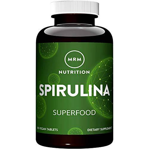 MRM Nutrition Spirulina Tablets | Superfood | Complete Plant Protein | Gluten-Free + Vegan | 30 Servings