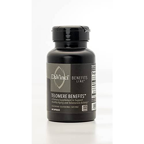 DAVINCI Labs Telomere Benefits - Dietary Supplement to Support Healthy Aging, Antioxidant Levels, Memory and Telomerase Activity* - with Astragalus Root Extract - Gluten-Free - 60 Vegetable Capsules