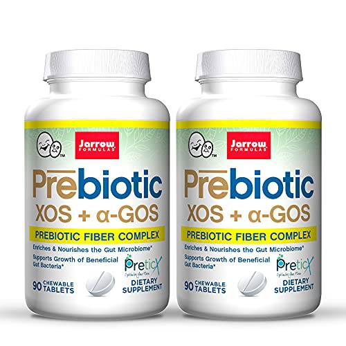 Jarrow Formulas Prebiotic XOS + GOS - 90 Chewable Tablets, Pack of 2 - Enriches & Nourishes Gut Microbiome - Supports Growth of Beneficial Bacteria - 60 Total Servings