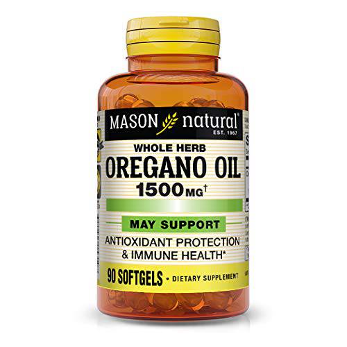 Mason Natural Whole Herb Oregano Oil Softgels - Antioxidant Protection and Immune Health, for Healthy Digestive Flora, 90 Softgels
