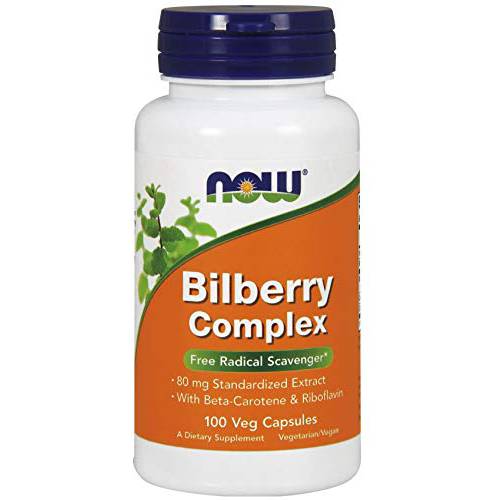 NOW FOODS Bilberry Comp 80Mg, 100 Count