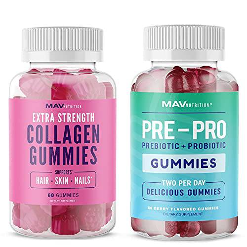 MAV Nutrition Collagen Gummies & Prebiotic - Probiotic Gummies Bundle