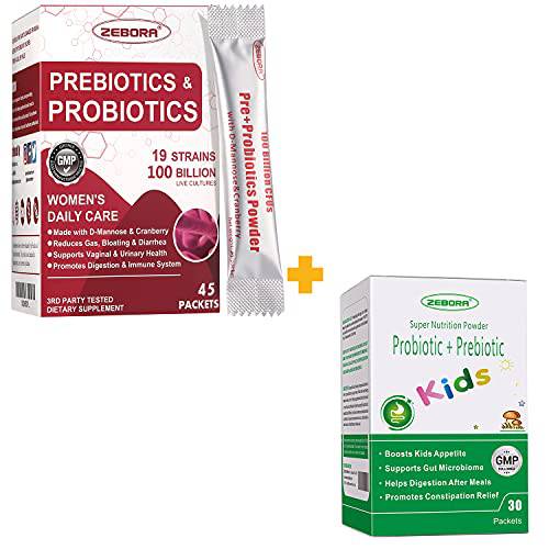 Probiotics-for-Women 100-Billion-CFUs with Prebiotics, D-Mannose & Cranberry for Digestive, Immune, Feminine UT Health Support, Ultimate Probiotic Women’s Care, Soy & Gluten Free, 45 Packets