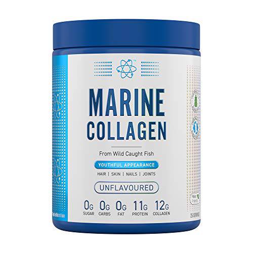 AN Health & Fitness Marine Collagen Powder from Wild Salmon - Hydrolysed Collagen Protein, for Health, Skin, Hair, Nails, Bones, Muscle & Joints, Paleo & Keto Friendly, Halal, Unflavoured, 300g