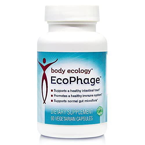 Body Ecology EcoPhage | Bacteriophage Prebiotic + Probiotic Supplement | Promotes Healthy Immune & Supports Healthy Intestinal Tract | 60 Vegetarian Capsules