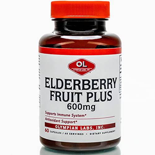Olympian Labs Elderberry Fruit Plus | Supports Immune System | Antioxident | 600mg, 60 Capsules
