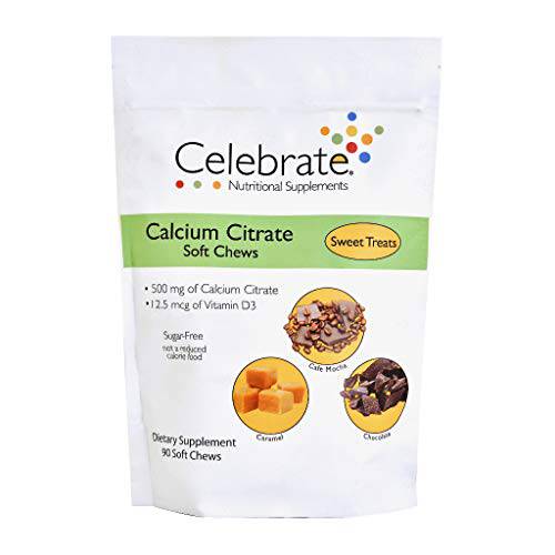 Celebrate Vitamins Calcium Citrate Soft Chews 500mg - Sweet Treats - 90 Count