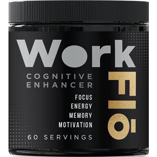 WorkFlo - Brain Booster Nootropic with Noopept, Alpha GPC, and PhosphatidylSerine. Complete Daily Brain Supplement to Increase Focus, Memory, and Mental Clarity.