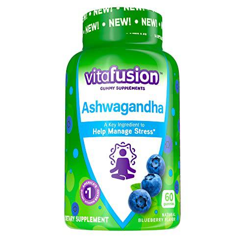 Vitafusion Ashwagandha Gummies, Clinically Shown Adaptogen Sensoril Ashwagandha 125mg Per Serving , Manage Stress , Chewable Vitamins, 60 Count