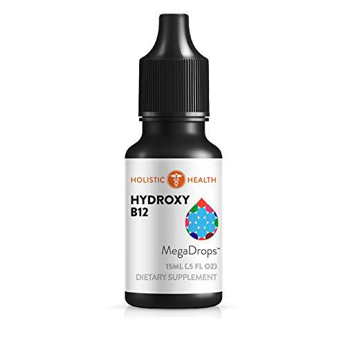 Holistic Health Hydroxy B12 Liquid Vitamin Mega Drops - B12 Supplement Helps with Better Focus and Energy Boost - Vitamin B12 Drops Designed for Maximum Absorption 15 ML
