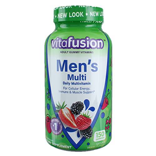 Vitafusion Men’s Complete Multivitamin Gummies Natural Berry Flavors - 150 ct, Pack of 4