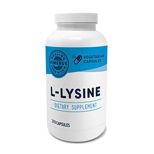 Vimergy L-Lysine 500MG Capsules, 270 Servings – Essential Amino Acid – Supports Immune System, Healthy Skin, Muscles, Bone & Tissue – Vegetarian, Non-GMO, No Gluten, Kosher (270 Count)