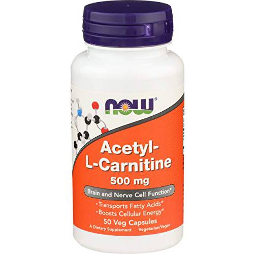 NOW FOODS Acetyl Lcarn 500mg Capsules, 50 CT