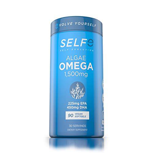 Algae Omega 3 1,500mg - Better Than Fish Oil - Made w/Patented Life’s Omega - High Dose of EPA & DHA - 90 Vegan Softgels