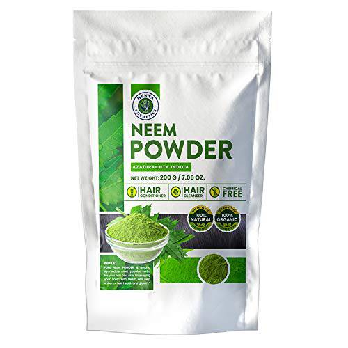 Neem Powder (Azadirachta Indica) |200 Grams/ (7.05 ounces)| 100% For Hair and Skin | Henna Cosmetics Cypri
