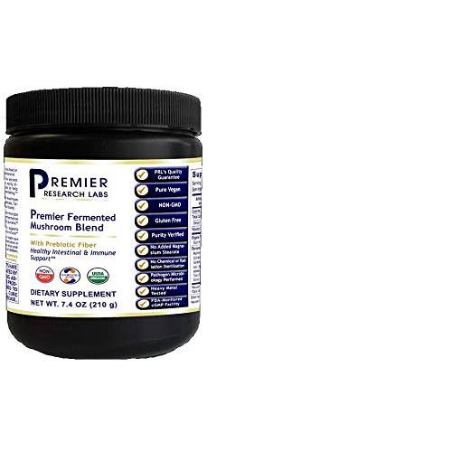 Premier Research Labs Fermented Mushroom Blend - Supports Healthy Intestinal & Immune System - Features 6 Premier, Ancient Fermented Mushroom Species - Soy, Gluten & GMO Free Powder - 7.4 Oz