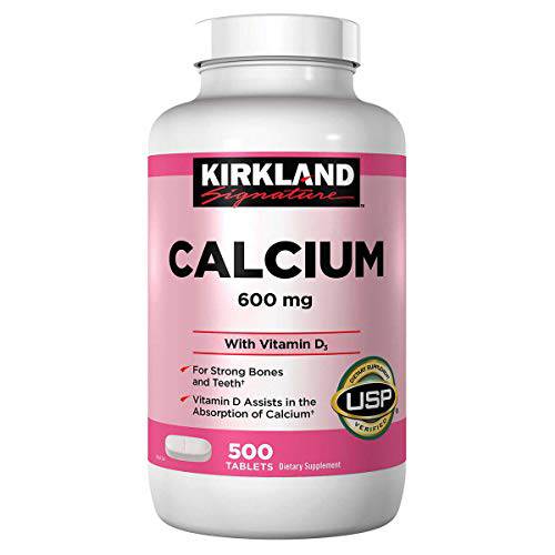 Kirkland Signature Calcium, 500-Count Tablets , Pack of 4